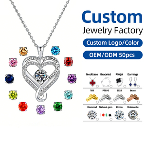 Collier tendance en argent 925 avec pendentif double cœur en zircon, gravé « Je t'aime toujours et pour toujours », collier <span class=keywords><strong>de</strong></span> Noël pour femmes - Product Image 1