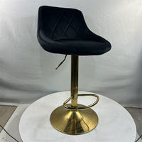 Tabouret de bar moderne et luxueux, réglable en hauteur, avec base dorée, adapté à la cuisine, au comptoir, à la salle à manger et au bar