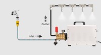 Offre Spéciale 2L pompe à haute pression Machine à brouillard système de brumisation de refroidissement extérieur électrique avec buse de pulvérisation de brouillard pour une utilisation dans le jardin