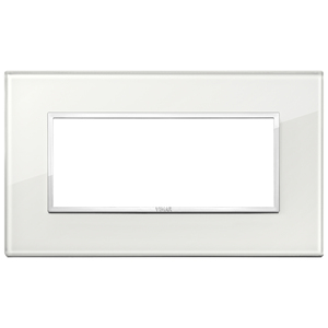 Vimar White Glass Wall <b>Switch</b> Plate 20.2x14.1cm Rectangular Frame Design - Product Image 1