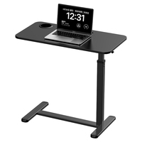 Table d'appoint moderne pivotante pour salon, table de lit pour ordinateur portable, poste de travail mobile avec hauteur réglable par ressort mécanique