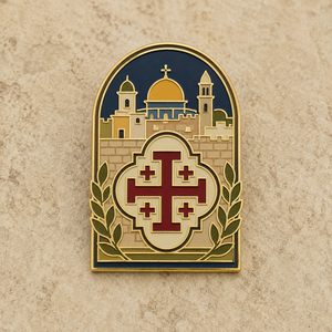 Vente en gros de pin's en émail personnalisés de haute qualité, croix de Jérusalem d'Israël, badge de la Sainte Ville, héritage religieux, pin's de revers en métal pour le <span class=keywords><strong>voyage</strong></span> - Product Image 2