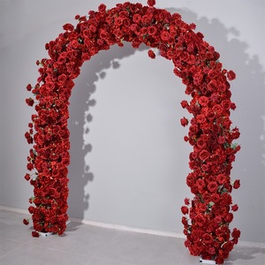 Arche florale élégante et courbée pour la cérémonie de mariage et la décoration de fête en plein air dans le jardin - Product Image 3