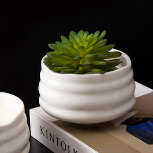 Pot à bougie en céramique de style européen transfrontalier, rond, blanc, écologique, pour cadeau DW866Y 4.5 - Product Image 3