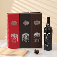 Boîte cadeau personnalisée pour bière et brandy, en carton rigide brun foncé mat, estampage à chaud, emballage de luxe pour bouteilles, vente en gros