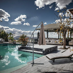 Sombrilla de Playa y Jardín de Estilo Nórdico Moderno, Impermeable, con Soporte Lateral, Plegable, con Base para Patio y Hotel - Product Image 3