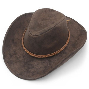 Sombrero de Fieltro Estilo Western de Cuero PU al por Mayor, Transpirable, de Secado Rápido, para Exteriores, con Logotipo Personalizado, Color Personalizado, Hecho a Mano, Unisex, Clásico - Product Image 2
