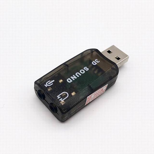Wodexun OEM External USB Sound Card 5.1 3 Channel CE Certified ABS Plastic Adapter