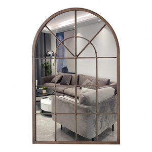 Espejo de Pared Grande con Marco Metálico Negro, Espejo de Cuerpo Entero para Decoración, Espejo Colgante para Ventana o Arco, Venta al Por Mayor - Product Image 2