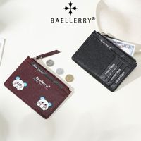 Dompet Kartu Tipis Baru Baellerry untuk Wanita Remaja, Dompet Koin Kulit PU Modis dengan Ritsleting, Dompet Kartu Lipat Dua