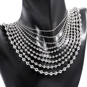 Kalung Rantai Bola Perak Emas 18k OEM Fashion dengan Liontin untuk Wanita, Aksesoris Perhiasan - Product Image 4