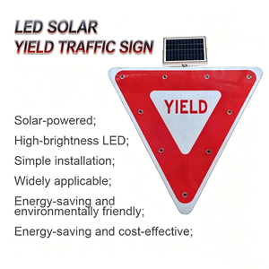 Segnale <span class=keywords><strong>Stradale</strong></span> Solare in Alluminio ad Alta Visibilità, Segnali di Sicurezza <span class=keywords><strong>Stradale</strong></span> LED Rossi Riflettenti per Esterni 600mm IP68 Impermeabile 1000m - Product Image 2