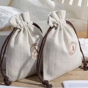 Eco Friendly Natural Herringbone Cotton Bags Gift Pouches Jewelry Drawstring Twill High Quality Gift Bag with <b>String</b> - Product Image 2