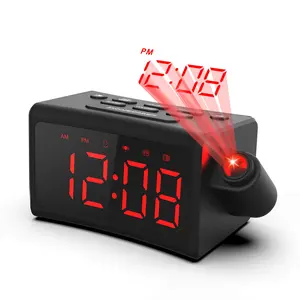 Digital With Radio For Bedroom Large Led Alarm Clock With Projection Digitale Wekker Met projection