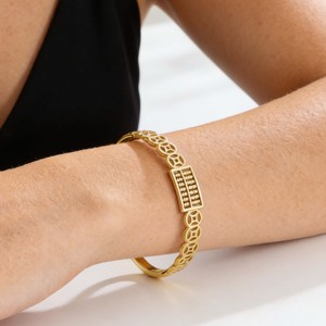 Brazalete Vintage con Diseño de Ábaco Hueco y Monedas - Nuevo Estilo Chino con Diseño de la Suerte para Regalo y Uso Diario - Product Image 5