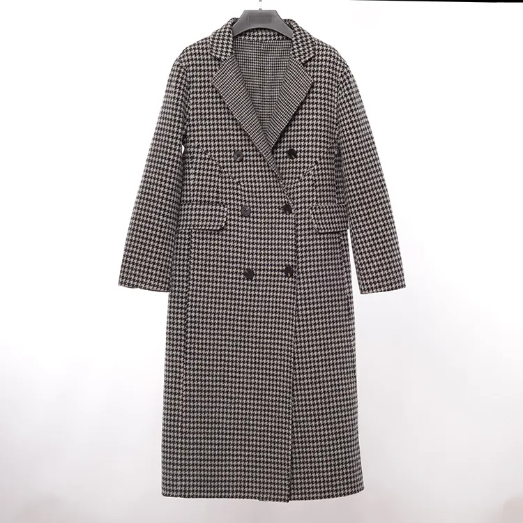High Quality Plus Size Loose Long Wool Trench Coat Winter Women's Double Sided Nylon Business Wool Coat For Women