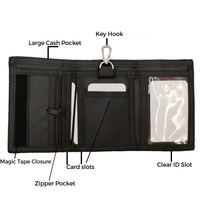 Dompet Perjalanan Remaja Custom, Kantong Kain Anti Sobek, Tas Uang Ber-resleting, Motif Sepak Bola, Tempat Kartu Mini, MOQ Rendah
