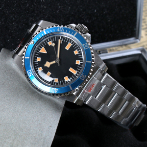 Montre MINUTETIME avec logo personnalisé NH35, luxe vintage, cadran NH35, aiguilles effet neige, mouvement automatique mécanique, étanche 10 BAR, acier, pour homme - Product Image 2