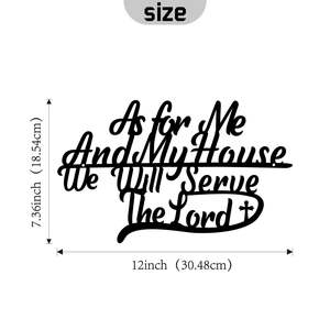 Yo y mi <span class=keywords><strong>casa</strong></span> serviremos al Señor, decoración <span class=keywords><strong>de</strong></span> pared <span class=keywords><strong>de</strong></span> metal, versículos bíblicos, arte <span class=keywords><strong>de</strong></span> pared, escritura religiosa <span class=keywords><strong>cristiana</strong></span> para el hogar - Product Image 6