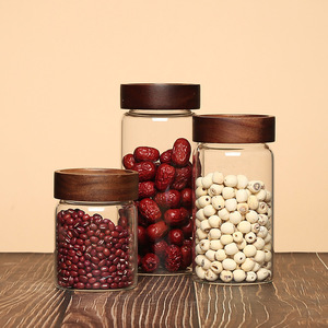 מיכלי זכוכית בורוסיליקט אטומים, ידידותיים לסביבה, ללא BPA, עם מכסה במבוק, ניתנים לערום, עמידים בפני לחות, למטבח, לקפה ולמזון. - Product Image 3