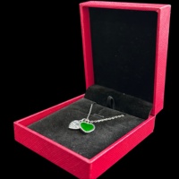 Pendentif en jadéite birmane de qualité naturelle A, pendentif en jadéite birmane en forme de cœur, pendentif en jadéite pour femme, cadeau (avec NGTC)