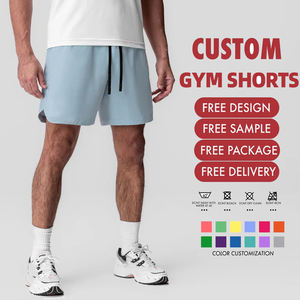 Shorts de sport pour hommes en camouflage uni avec poche intérieure, athlétiques, pour la course à pied, séchage rapide, shorts de fitness pour hommes - Product Image 1
