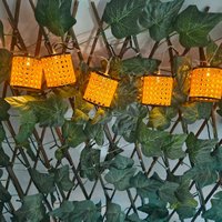 Style Vintage extérieur 10 LED rotin bougie solaire lumières fabriquées à la main en osier lanterne IP44 étanche Dimmable pour jardin de noël