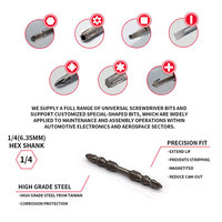 LJ-103 10 embouts de tournevis cruciformes double extrémité 65 mm, tête Pagoda, nickelés noirs, acier S2 PH2, pour bricolage, usage industriel et OEM