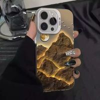 Étuis de téléphone portable antichoc de luxe Moon Mountain Anti-chute pour Iphone17 16 15 Plus Pro Max 14 13 12 11 X couverture arrière de protection