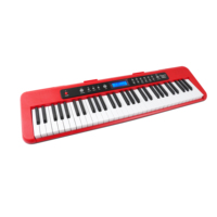 BDMUSIC Digital Piano Keyboard 61 Keys with Touch Response LCD 200 Tones & Rhythms 80 Demo Songs Red