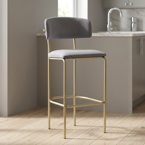 Tabouret de bar moderne en métal, chaise de comptoir rembourrée sans dossier, mobilier de salon pour îlot de cuisine, restaurant, salle à manger - Product Image 2