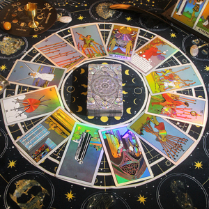 Trò chơi sang trọng thẻ vàng lá & bạc long lanh <span class=keywords><strong>Laser</strong></span> in Tarot nhựa PET vật liệu chống thấm nước bền và lâu dài - Product Image 4