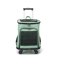 Cross-border katten draagtas, reistas voor huisdieren, draagbare zomerse ademende polyester trolleykoffer, grote capaciteit rugzak, max. 7kg belasting