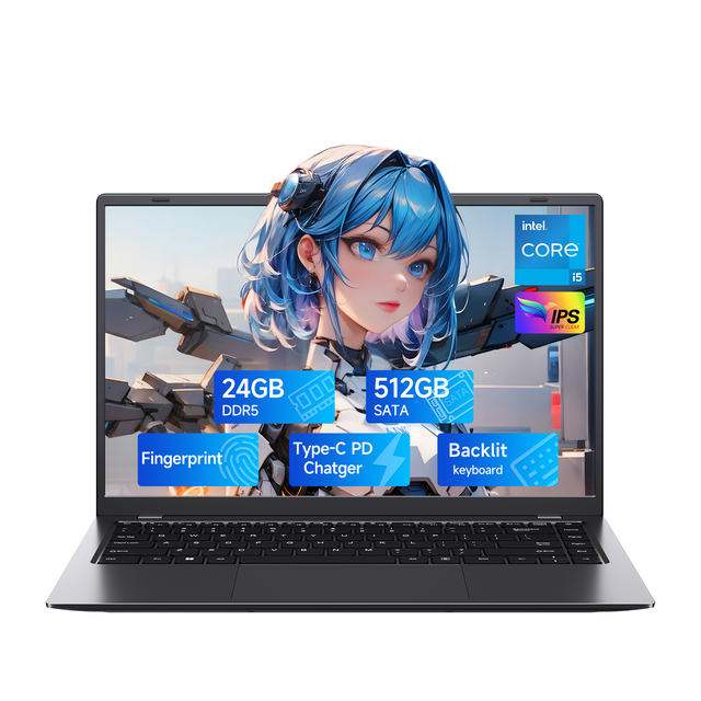 Business Laptop 14inch I5-1240P Gaming Laptop Fingerprint, Computer Business Laptops for 24GB 512GB DDR5 Laptops Brand New