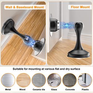 Fermaporta Magnetico in Acciaio Inox Senza Foratura, <span class=keywords><strong>Ammortizzatore</strong></span> <span class=keywords><strong>per</strong></span> Montaggio a Parete o Pavimento - Product Image 4