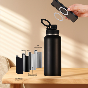 Bottiglia Shaker personalizzata in acciaio inossidabile 25 oz Tumbler con paglia e coperchio 25 Oz piccola bottiglia di acqua magnetica in acciaio inossidabile - Product Image 2