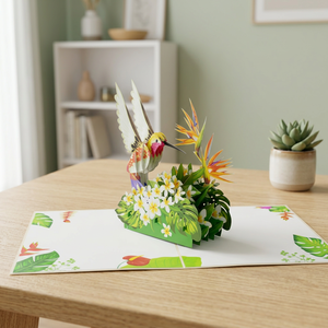 Carte pop-up 3D colibris Vietcraft, best-seller, design personnalisé, artisanat animalier, logo, art papier fait main, impression offset pour la maison - Product Image 3