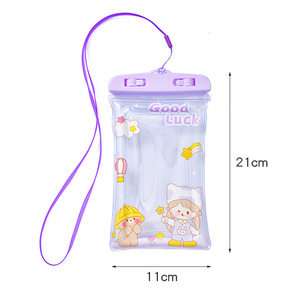 Bolsa impermeable para teléfono con pantalla táctil de dibujos animados, funda para rafting y buceo, bolsa impermeable transparente universal para natación, correa para el cuello - Product Image 3
