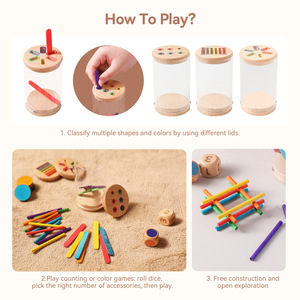 Jouets de différenciation des couleurs pour bébés, boîte en bois pour tout-petits, jouets Montessori pour les enfants de <span class=keywords><strong>1</strong></span>, 2, 3 ans, jouets pour développer la <span class=keywords><strong>motricité</strong></span> fine - Product Image 1