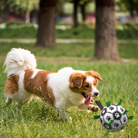 Jouet de football pour chien avec poignées, balle de chasse en PU à motif de patte pour chiens, balle à mâcher interactive avec boucles de traction