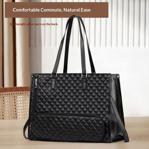 Sac fourre-tout grande capacité pour femme, sac à bandoulière isotherme, sac à main matelassé en cuir PU souple avec fermeture éclair, ensemble 2-en-1 avec sac à déjeuner - Product Image 5