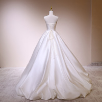 Robe de mariée sans bretelles en dentelle perlée et froncée, grande taille, sur mesure, vente en gros
