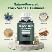 Gummies d'huile de nigelle OEM ODM, extrait de graines de Nigella de origine végétale, complément nutritionnel à base de plantes pour adultes