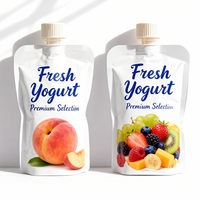 Capuchon en plastique personnalisé pour sachet, emballage réutilisable, sachet à bec verseur avec capuchon pour jus, purée, liquide, emballage en plastique
