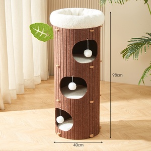Maison d'arbre à chat multicouche moderne et chaud Planche à gratter pour chat à motif solide Trou intégré pour nid d'escalade pour chat de bureau à domicile - Product Image 4