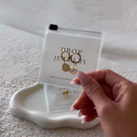 Sac à fermeture éclair en PVC recyclable avec logo personnalisé, imprimé à l'écran, pour bijoux, colliers, lunettes, bracelets - Petit emballage transparent