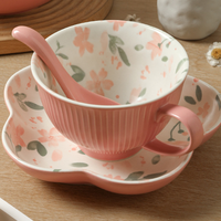 Vente en gros de fleur florale turque céramique poterie grès assiette pour restaurant