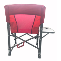 Chaise de directeur rose pliable en tube plat pour maquillage en plein air, camping, xxl, avec table