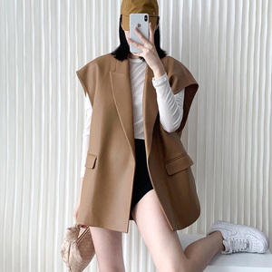 Gilets <span class=keywords><strong>sans</strong></span> manches <span class=keywords><strong>en</strong></span> <span class=keywords><strong>cuir</strong></span> véritable, pour femmes, gilet surdimensionné, - Product Image 5