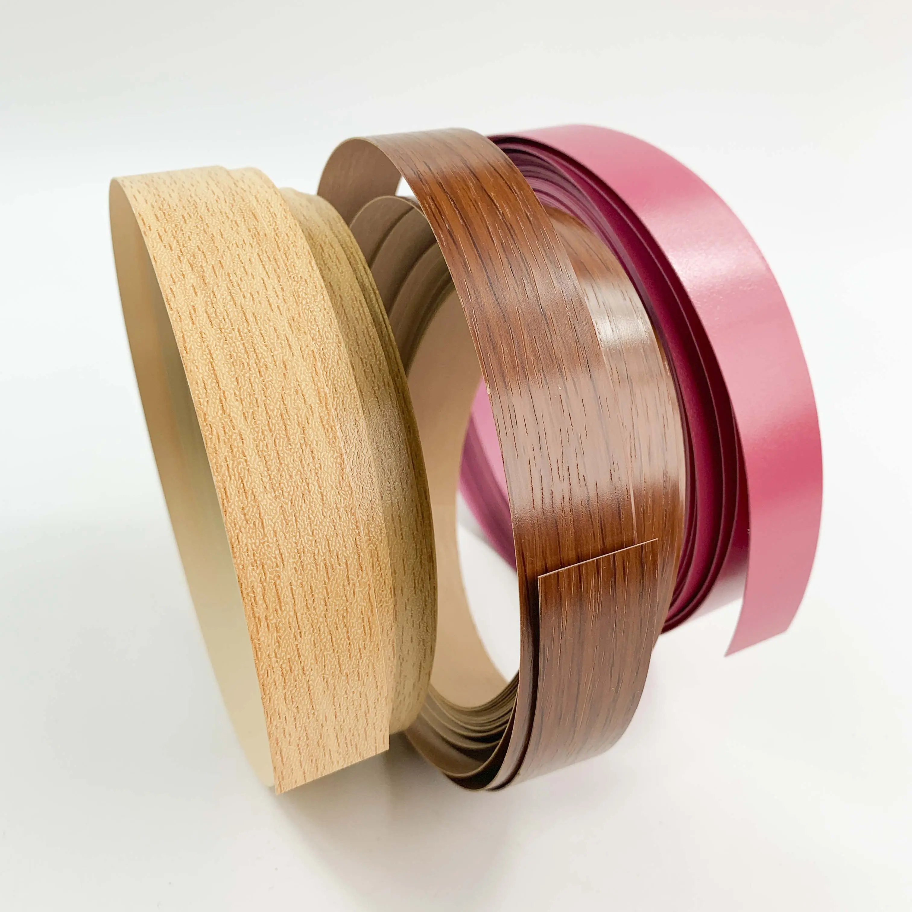 Tape Strip Serat Kayu Pabrik Mdf Trim Kayu Lapis Pvc Edge Banding untuk Furnitur Tapacanto/Tepi Pvc untuk Furnitur Rumah